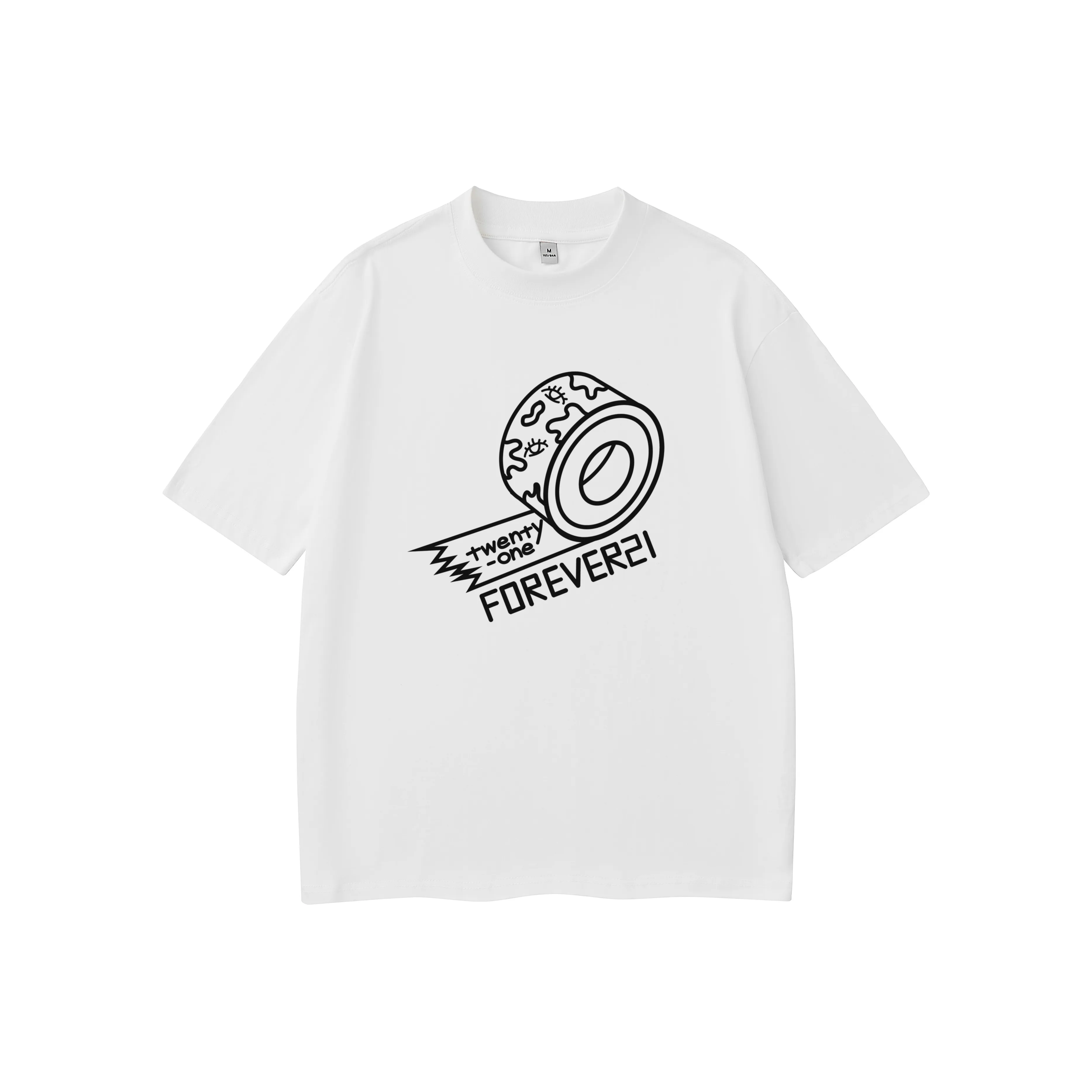 FOREVER 21 Рукав с оборванным плечом T-рубашка Унисекс