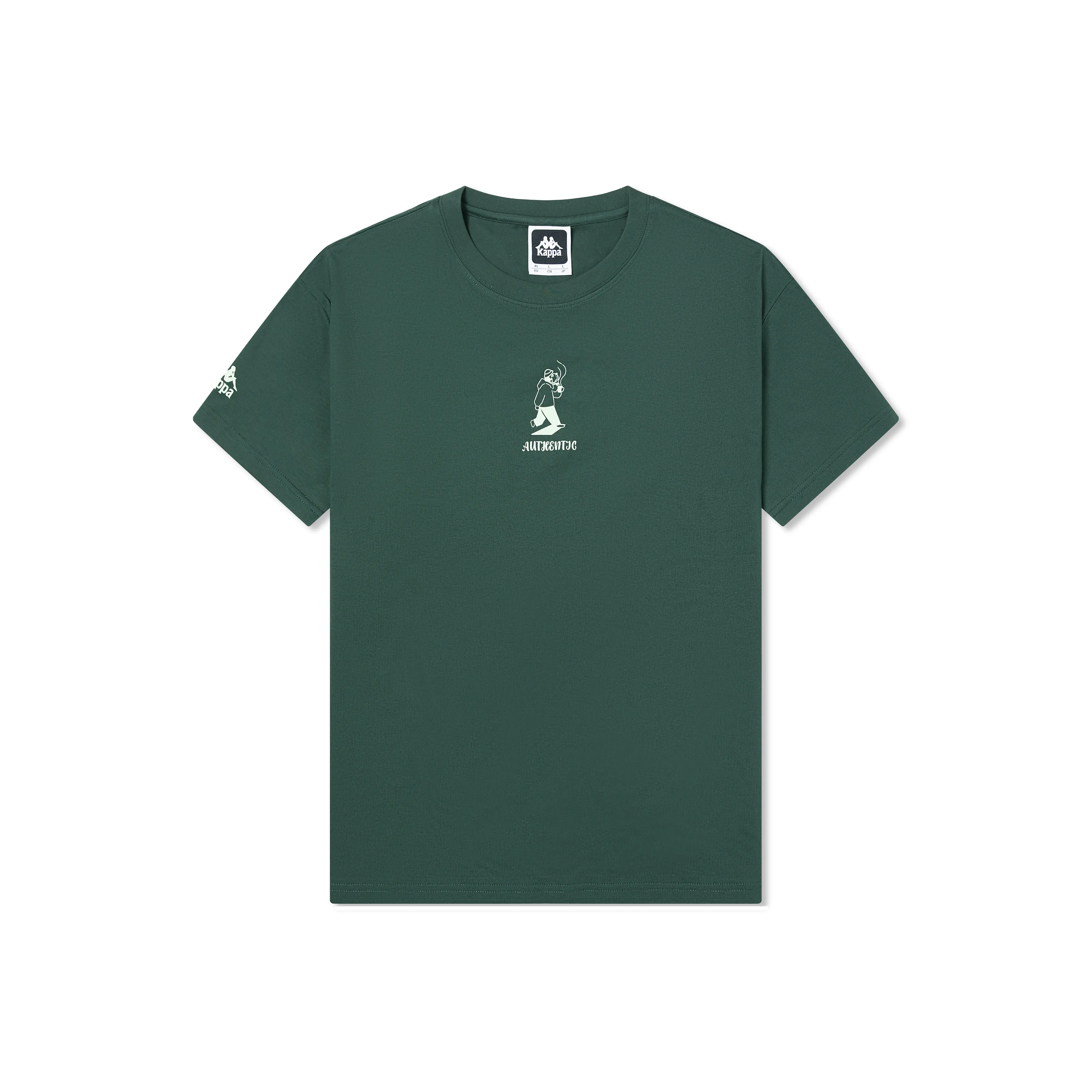 Kappa T Shirt Unisex Moss Well Green