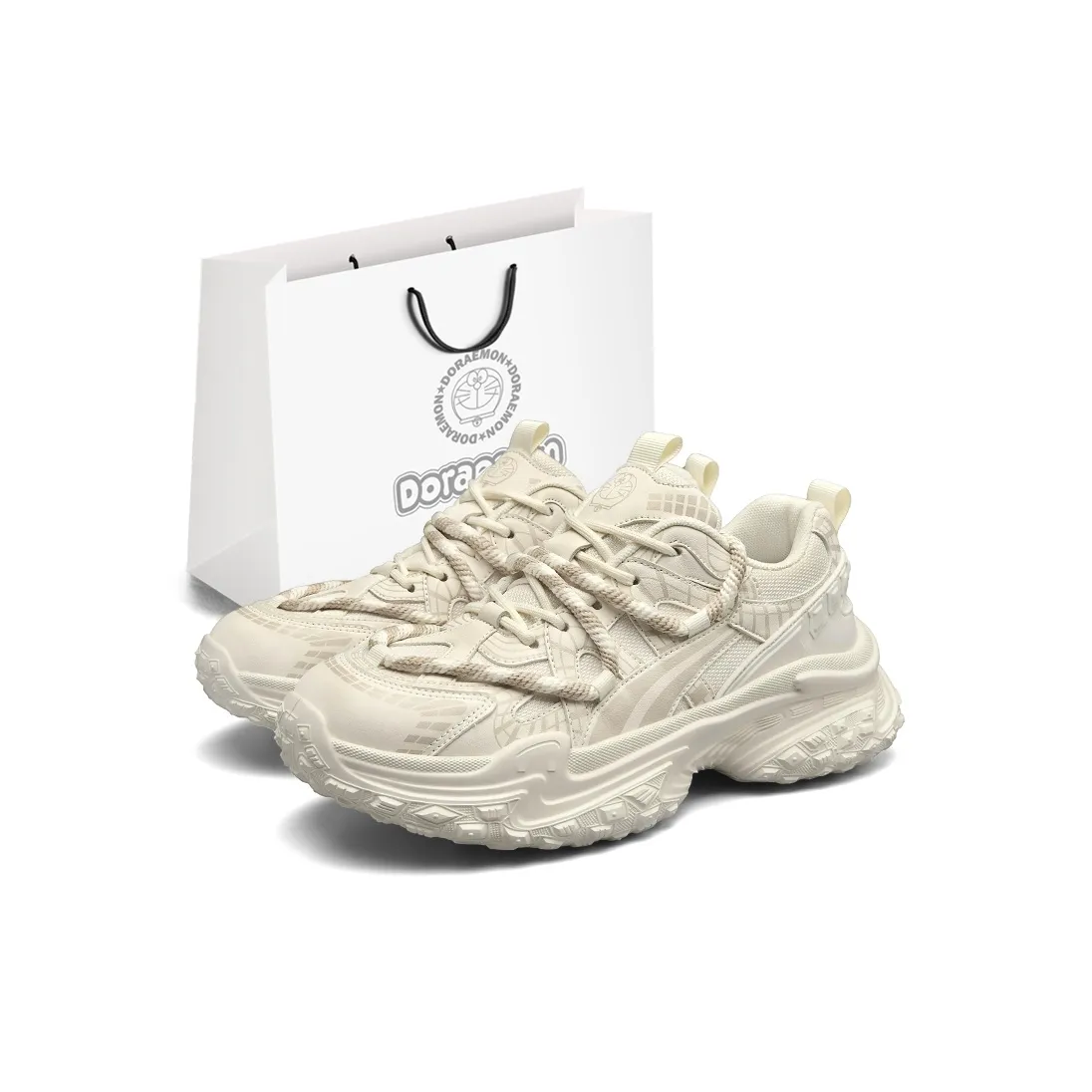 DoraemonA Низкий топ толстая подошва кроссовки унисекс