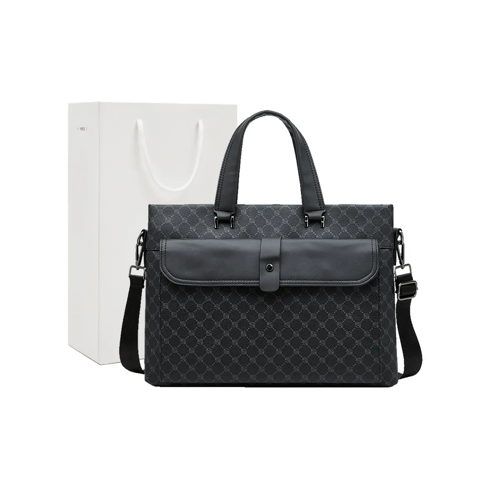 Old Man's Head Synthetic Leather Crossbody One Shoulder Handbags Men's Multicolor