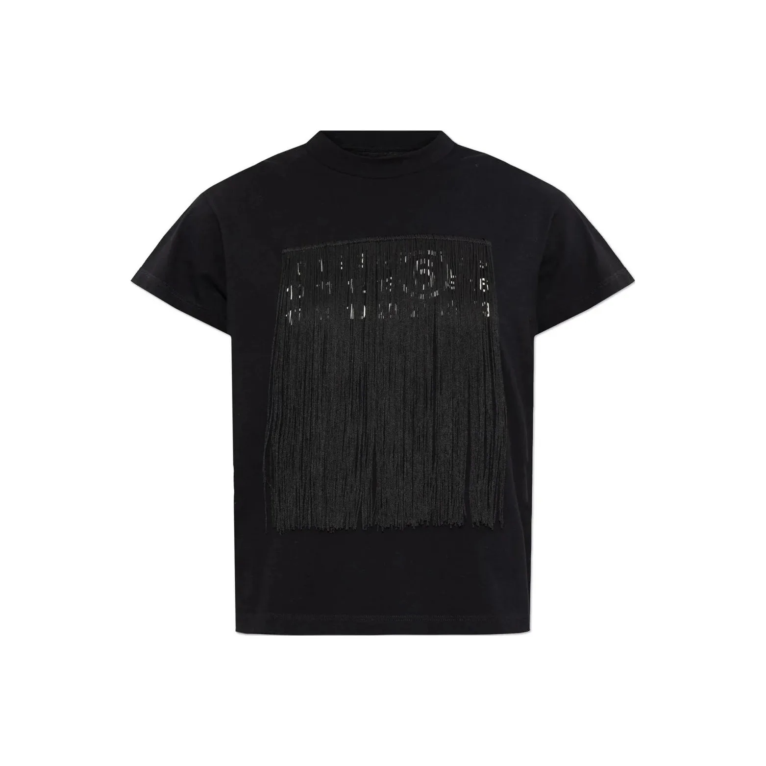 MM6 Maison Margiela Fringe Detailed Crewneck T Shirt