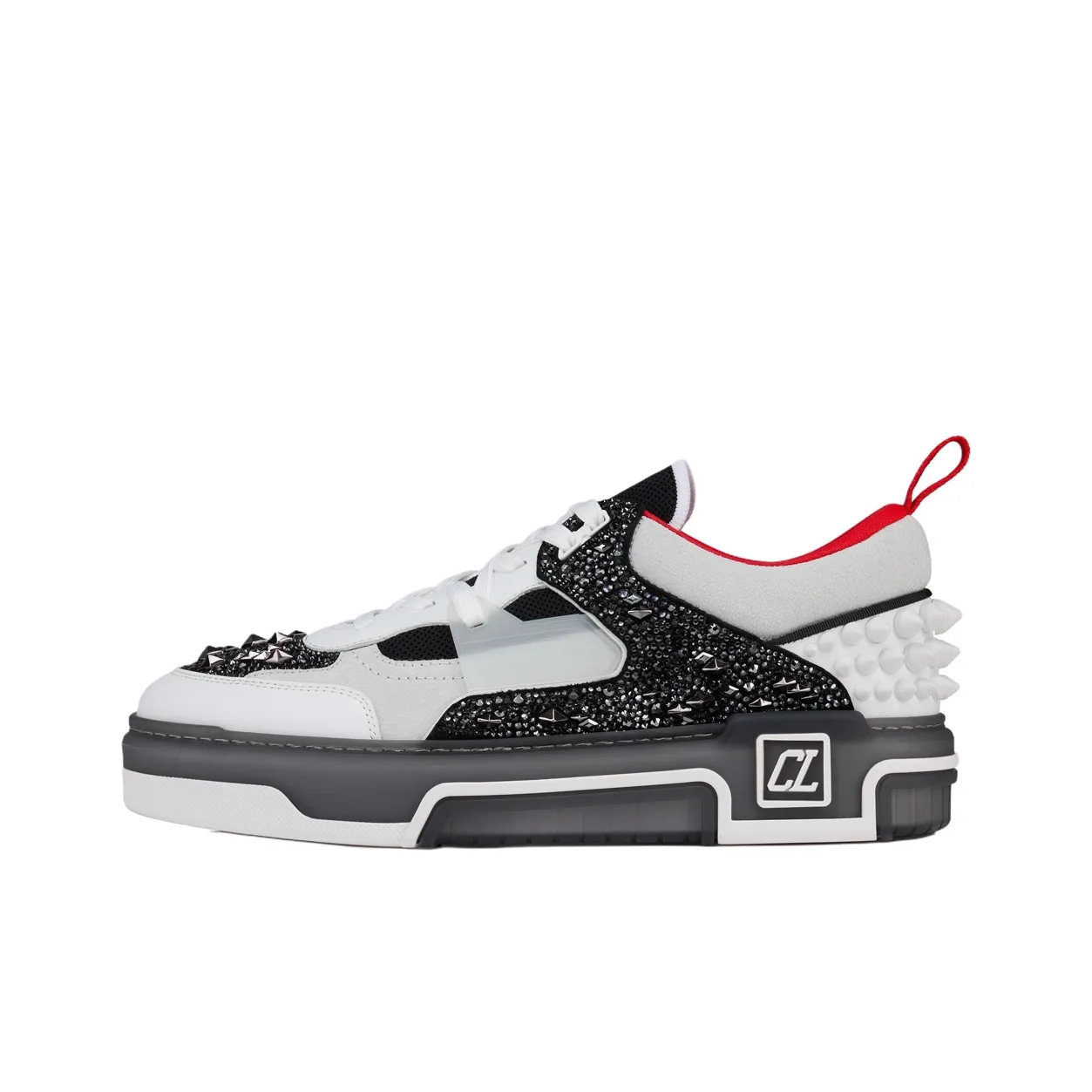 CL LUBOTING Astroloubi Strass Eternity Low Top Skateboard Shoes Men's White