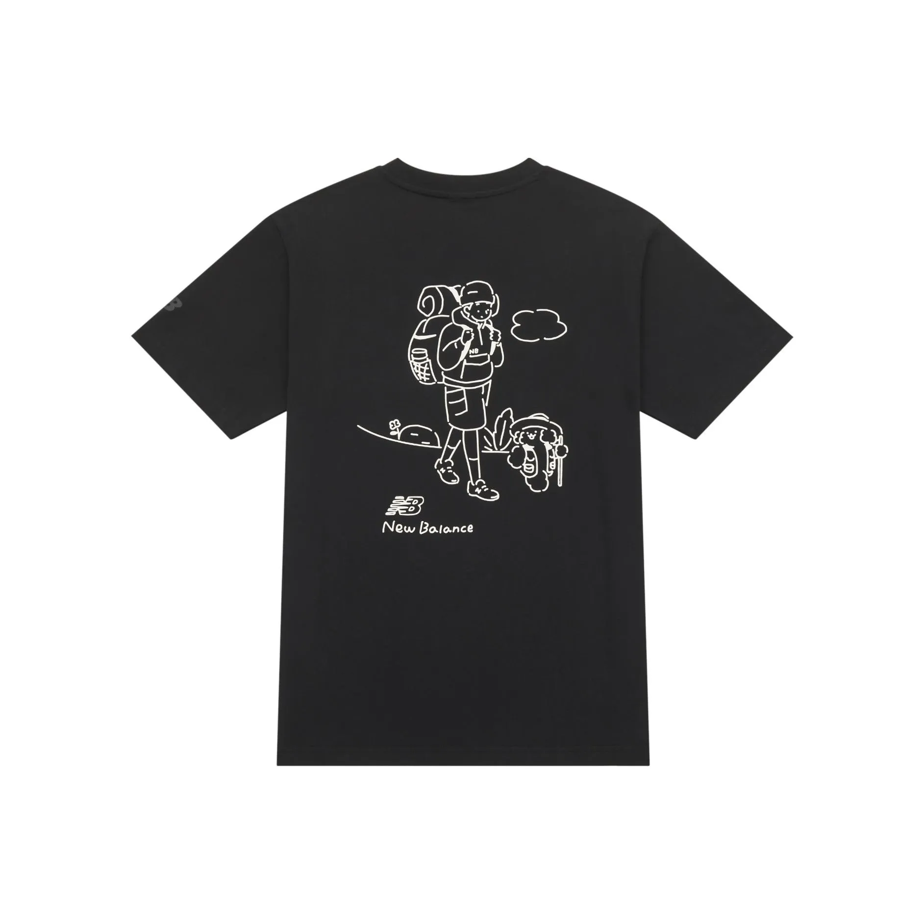 New Balance x Tombonia Centripetal Life Illustration Series 100% хлопок Короткий рукав Рубашка Унисекс Черный