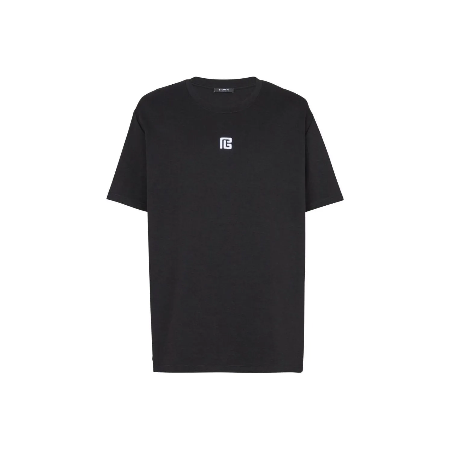 BALMAIN Logo Embroidered Crewneck T Shirt