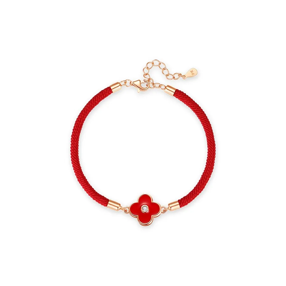 PARAS KORS Браслет с покрытием из серебра 925 пробы розовое золото шнурок женский