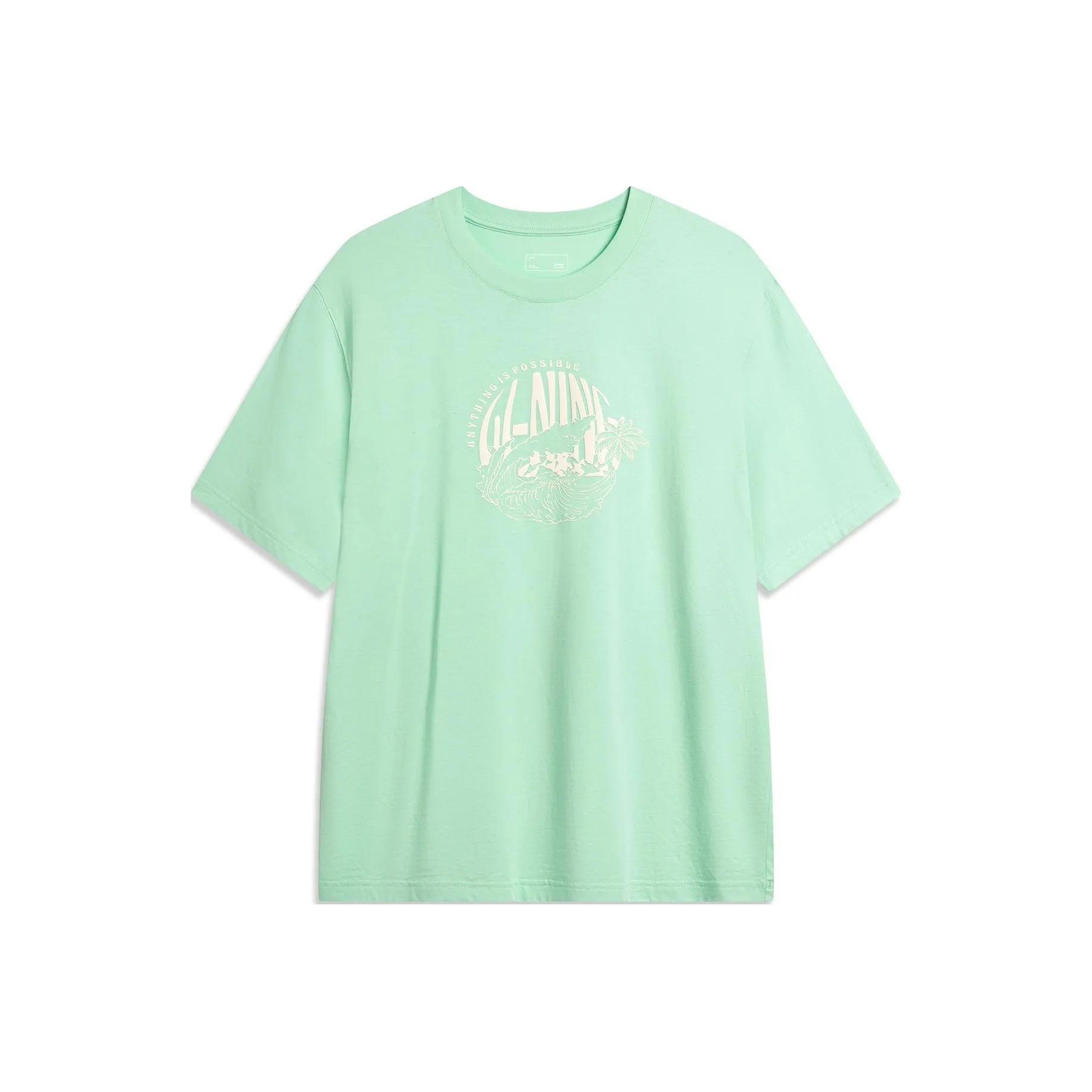 LINING Sports Life Collection Рукав с оборванным плечом T-рубашка Мужская Охлаждающая Зеленая