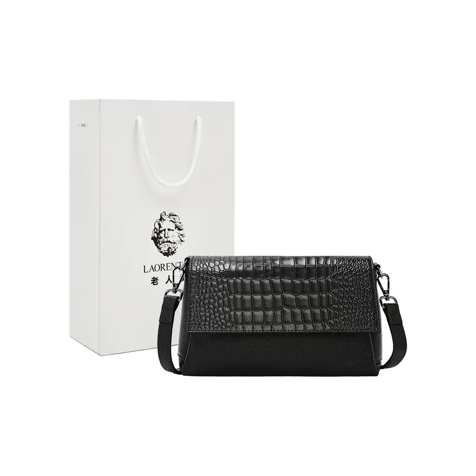 Old Man's Head Сумка через плечо из коровьей кожи стандартная женская черная