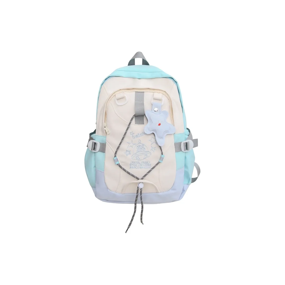 Travel Nylon Backpack Regular Unisex Blue/Yellow/Khaki