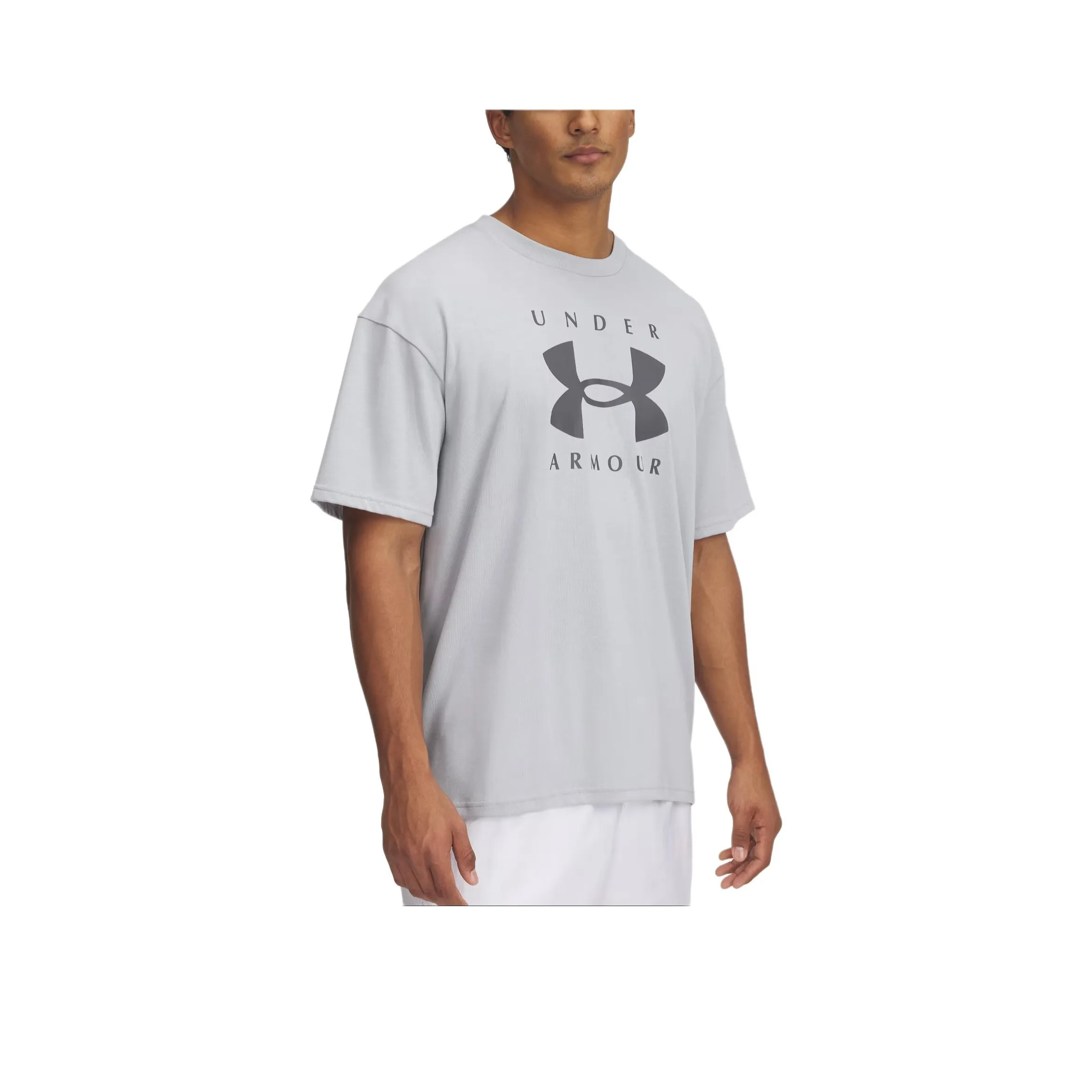 Under Armour Branded SS25 T-Shirt Мужская Современная Серый Замковый Камень