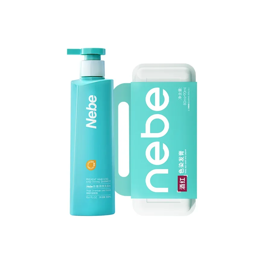 NEBE Против выпадения волос Шампунь + Бургунди Краситель Устойчивый к выцветанию