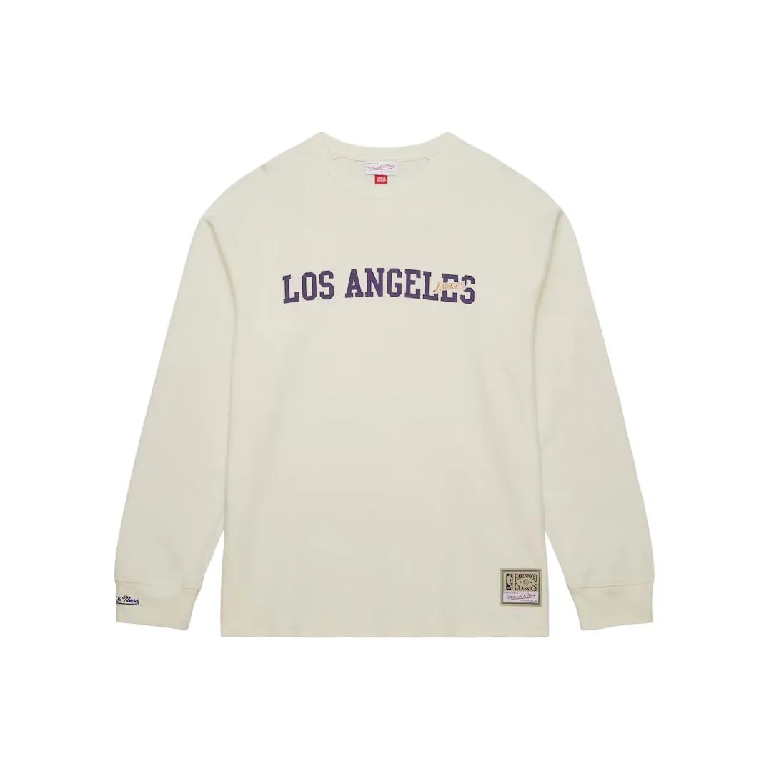MITCHELL NESS X NBA Los Angeles Lakers Футболка Мужская Кремовая Фиолетовая