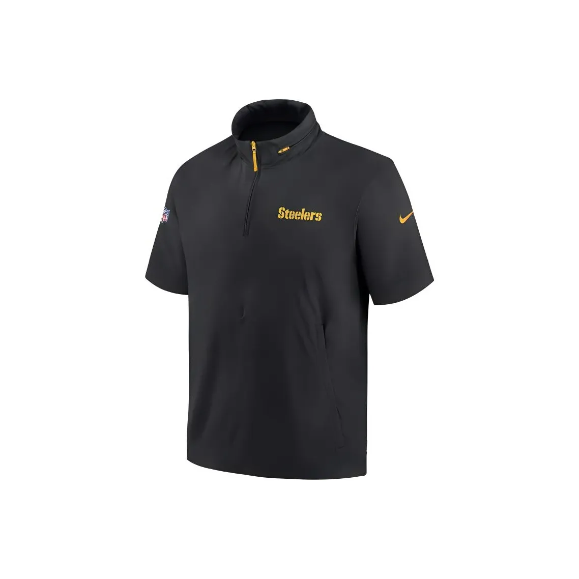 Nike Pittsburgh Steelers Sideline Coach Men's Nike Nfl 1/2 Zip Short Sleeve Hooded Jacket