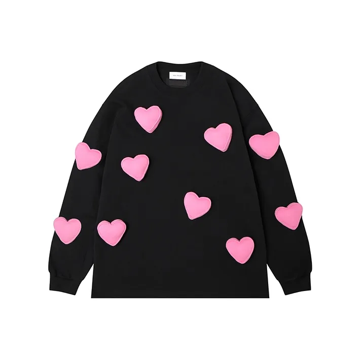 SQQZ Project Свободный крой Круглый вырез Длинный рукав Т-рубашка Унисекс