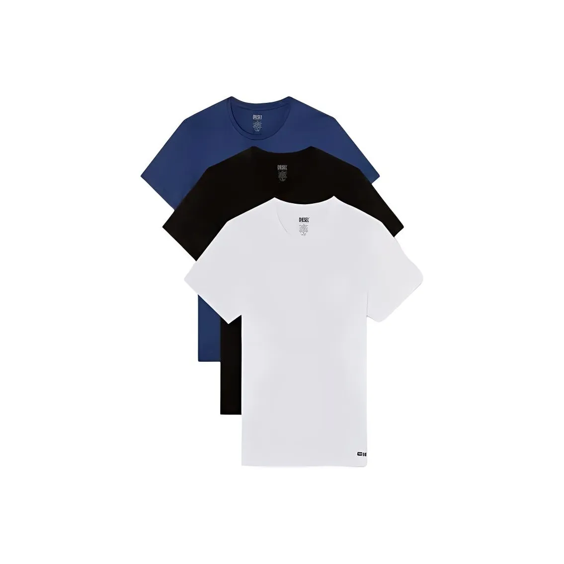 DIESEL T Shirts Men's 3 Pack Blue+Black+White