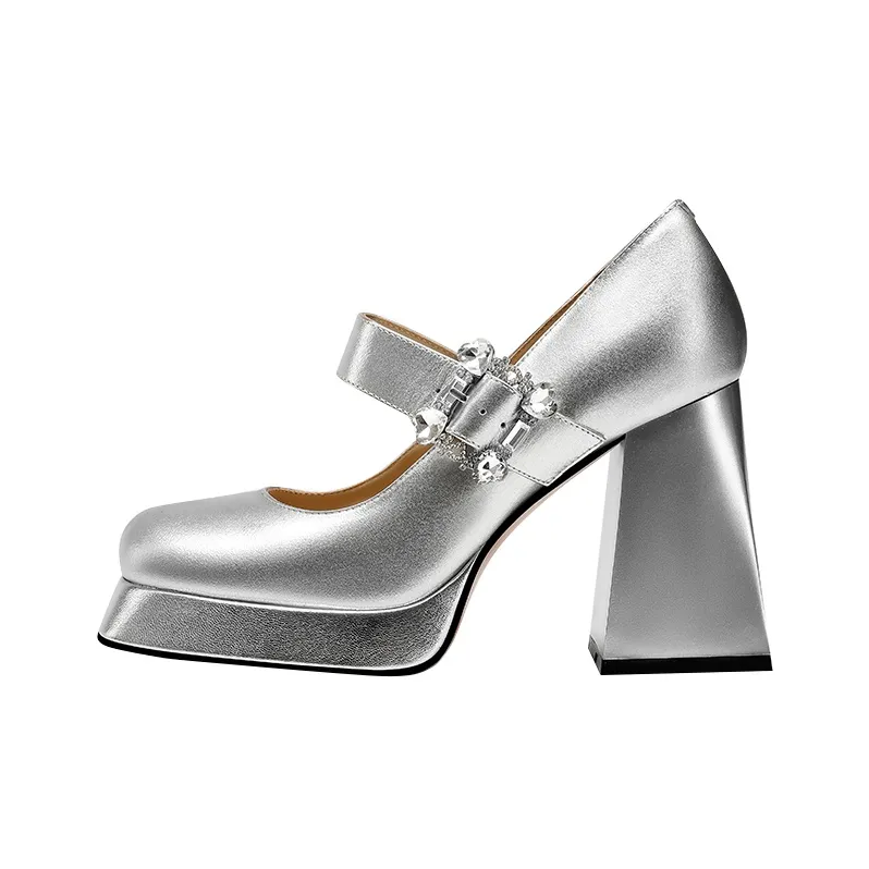 Princess Isabel Грубый каблук Туфли Мэри Джейн 9,5 см Женские