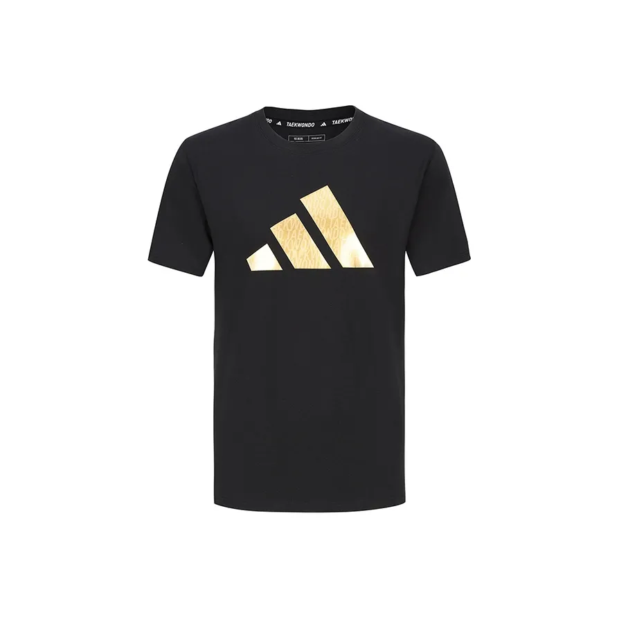 Adidas Cotton T Shirt Unisex Black Gold