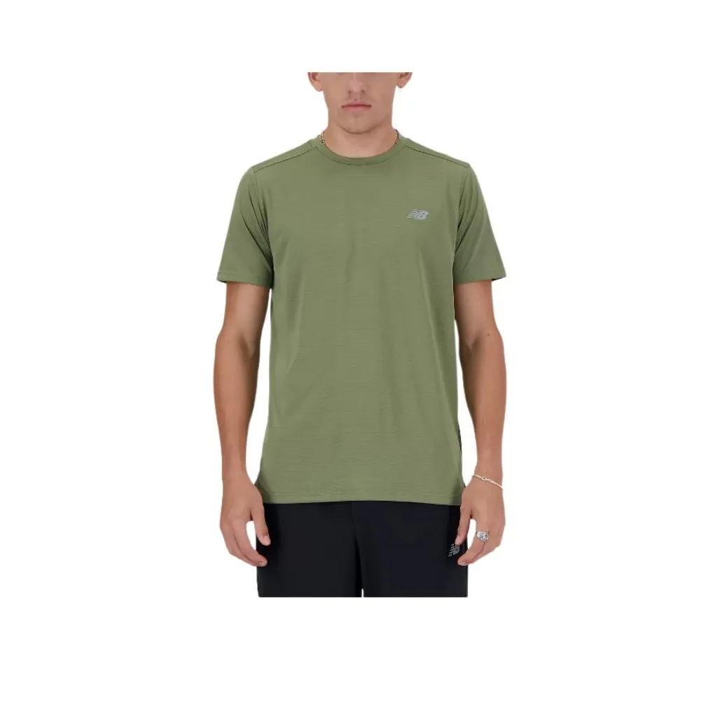 New Balance T-Shirts Men Olive Green