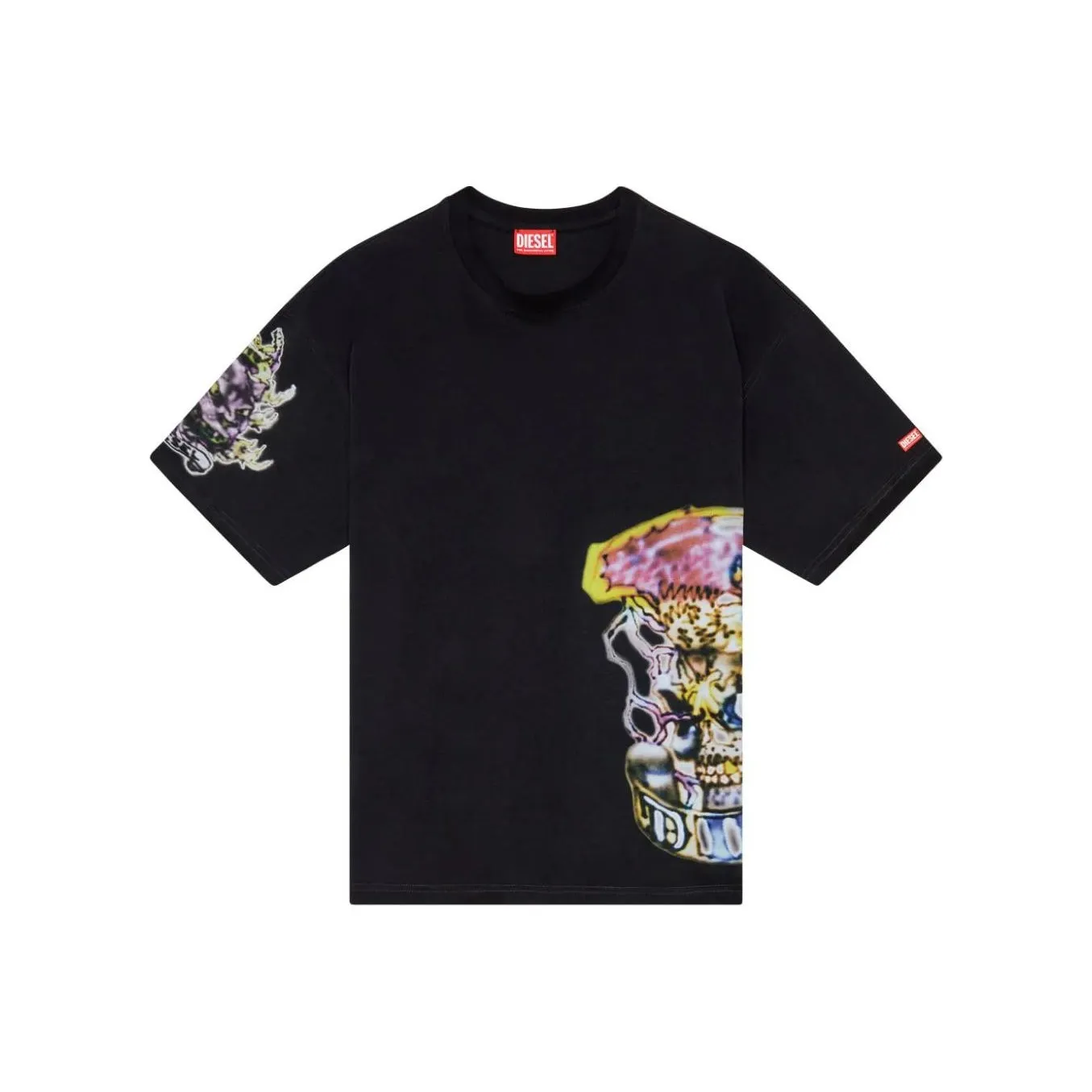 DIESEL T-Рубашка Мужская Черная Многоцветная