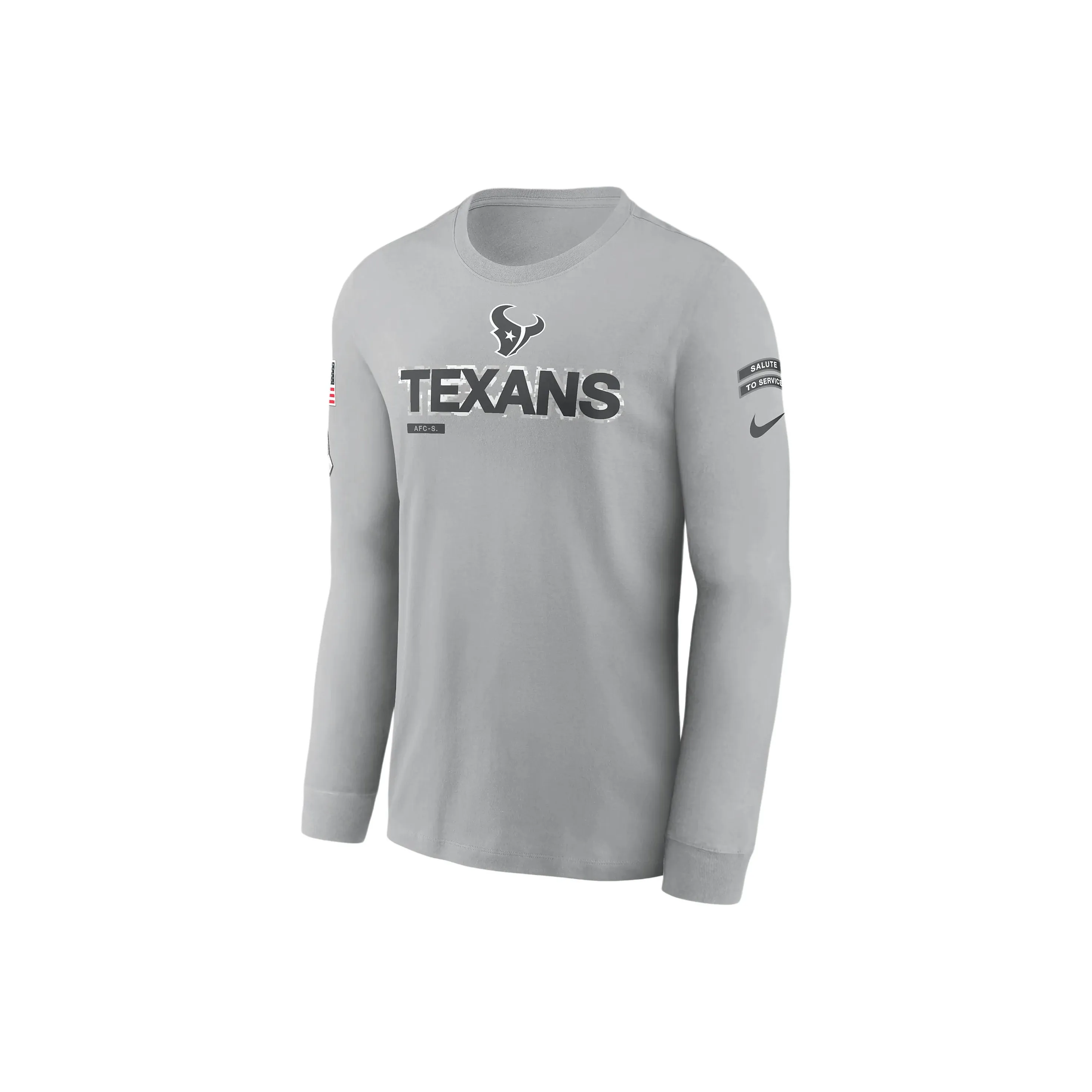 Nike Houston Texans Salute To Service Mascot Edge Legend Men's Nike Nfl Long Sleeve T Shirt