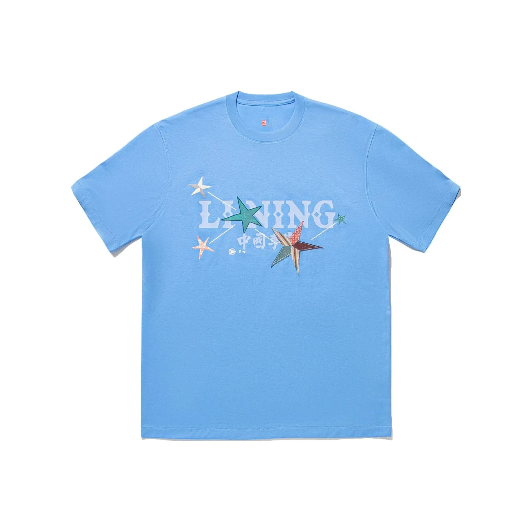 LiNing T Shirts Men Oil Colorful Blue