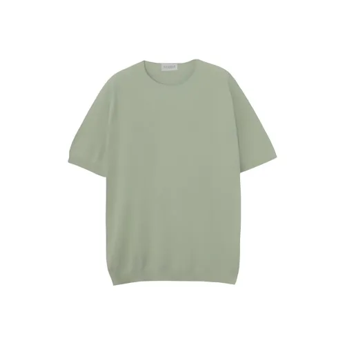 JOHN SMEDLEY Мужские рубашки темно-зеленого цвета