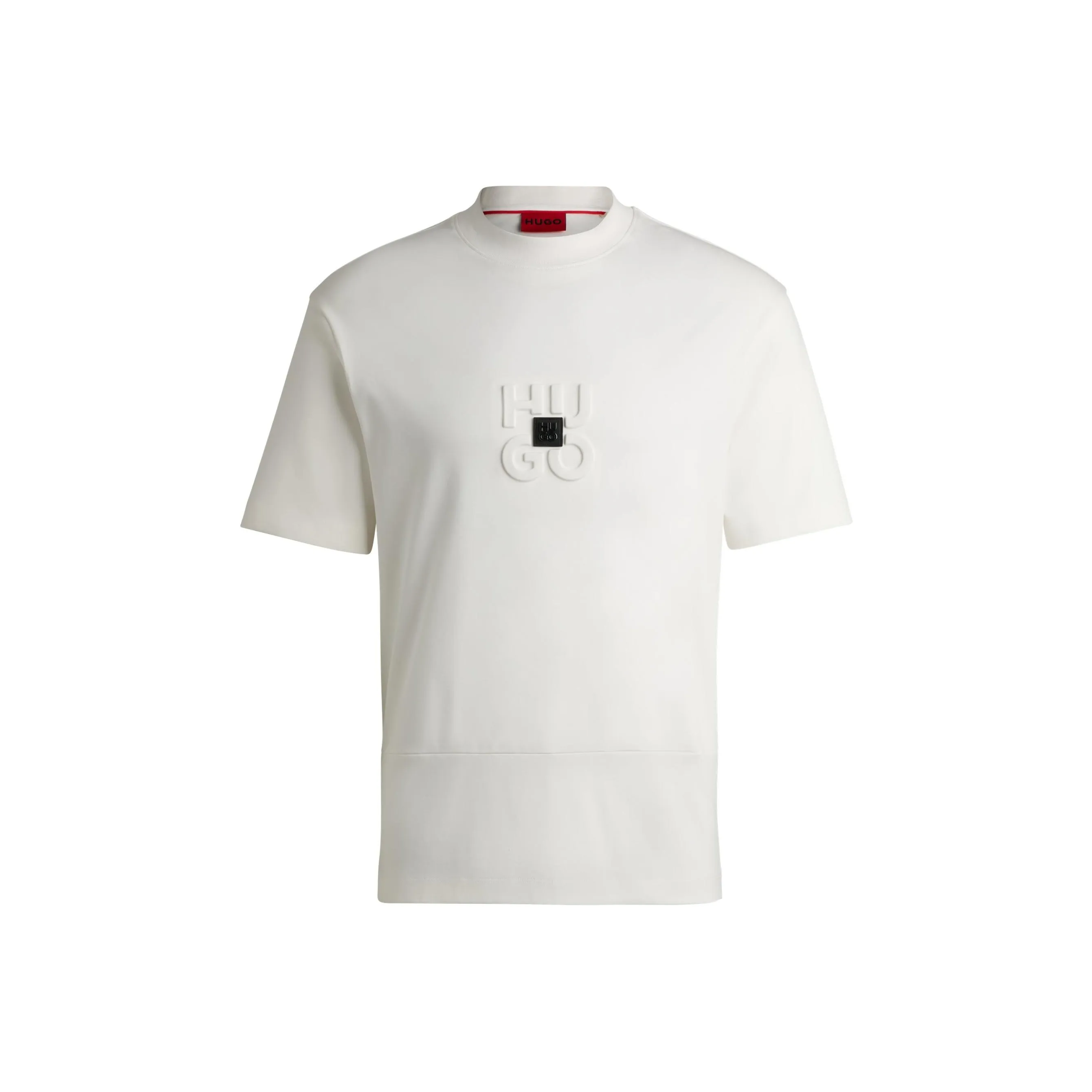 HUGO BOSS Interlock Cotton With Stacked Logos T Shirt Men's White