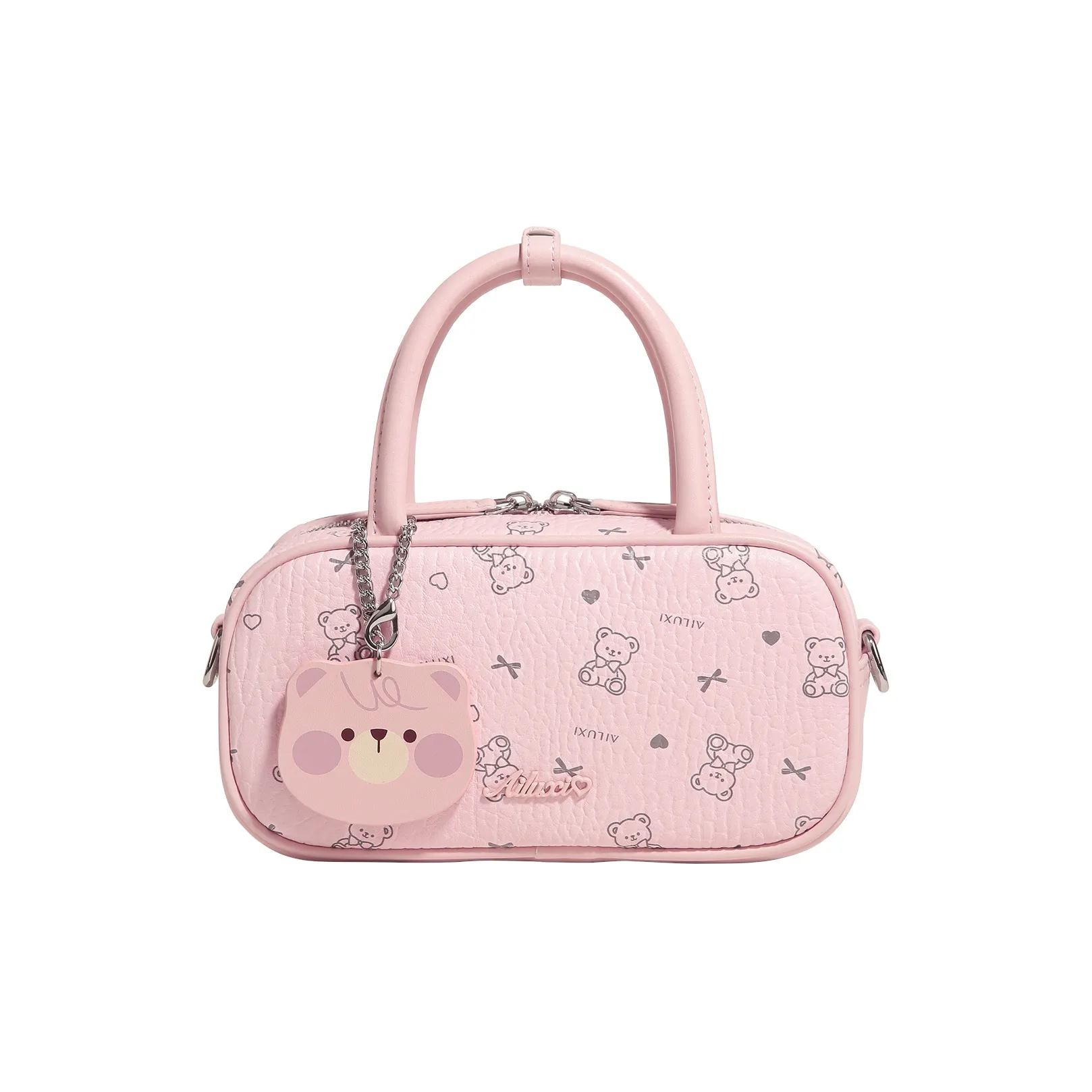 AILUXI Synthetic Leather One Shoulder Handbag Women's Cherry Blossom Pink