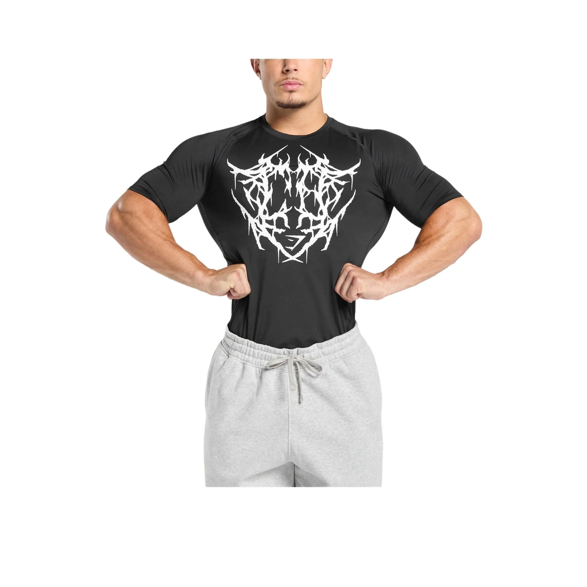 GYMSHARK Carlos X Элемент BASELAYER T Рубашка Мужская Черная