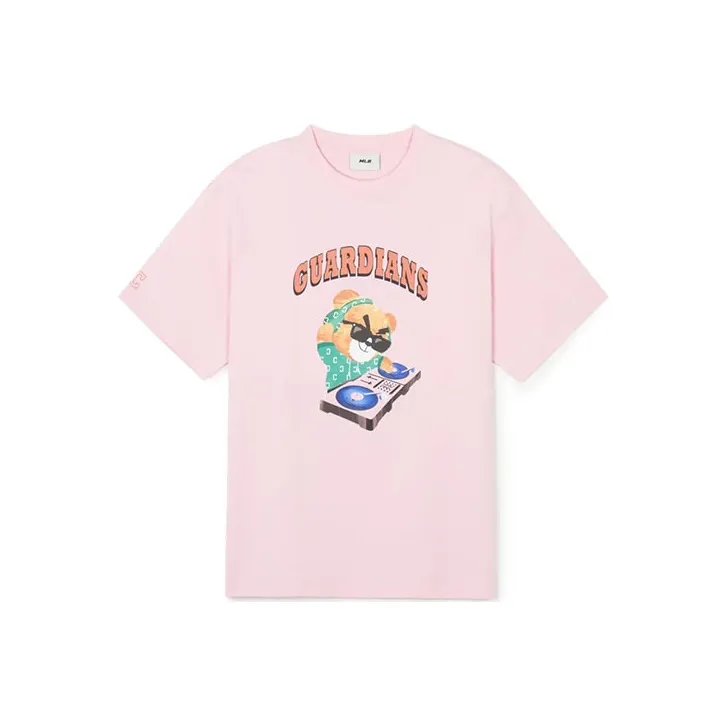 MLB Drop Shoulder Sleeve T-Shirt Unisex Pink