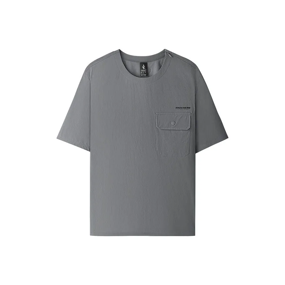 Skechers SKECHLUXE SS25 T-Shirt Мужской Iron Gate Серый