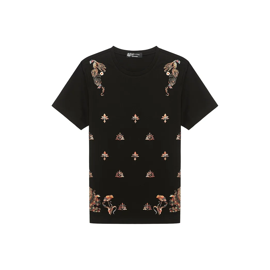 ANDREW MACKENZIE T Shirt Men's Black Orange