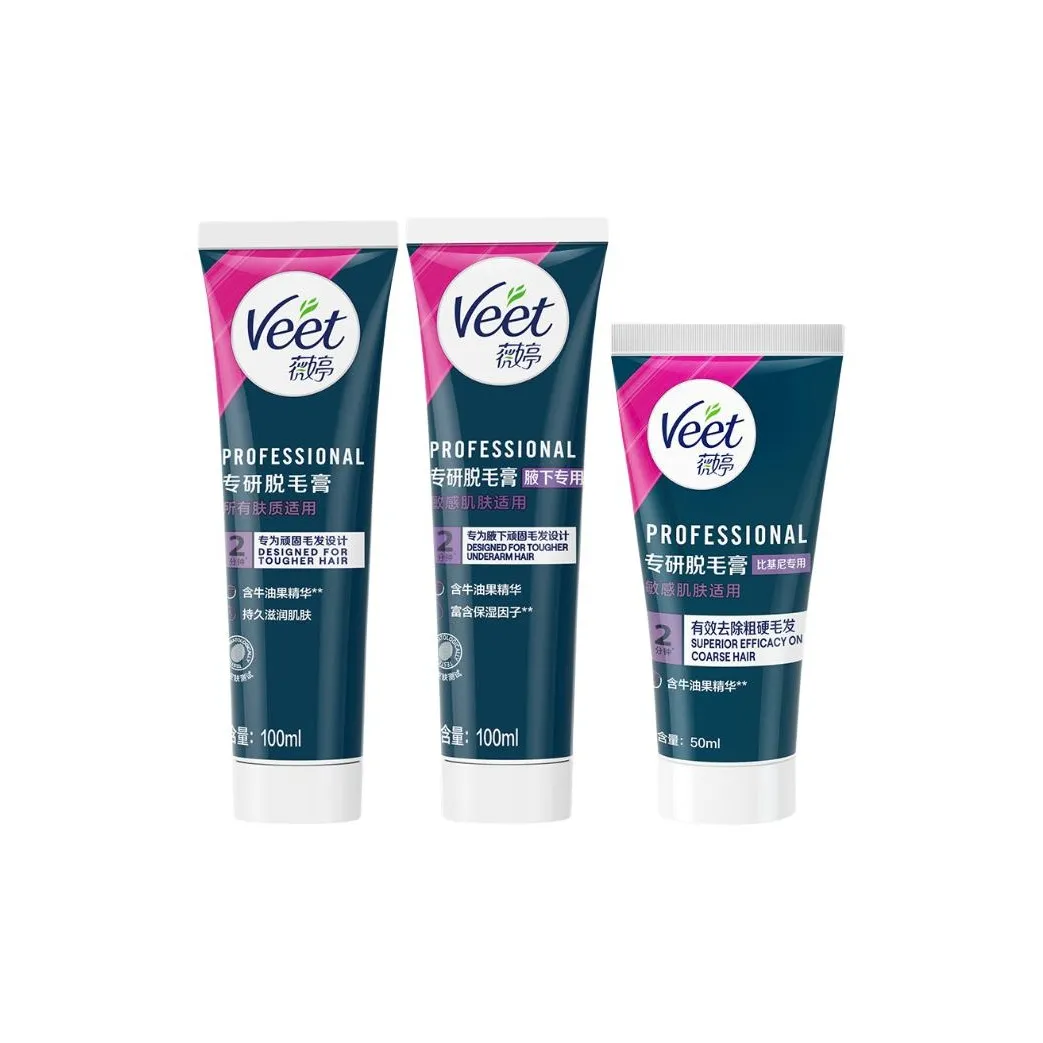 VEET Полностью Family Edition Набор Депиляционный Крем Увлажняющий 100 мл + 100 мл + 50 мл