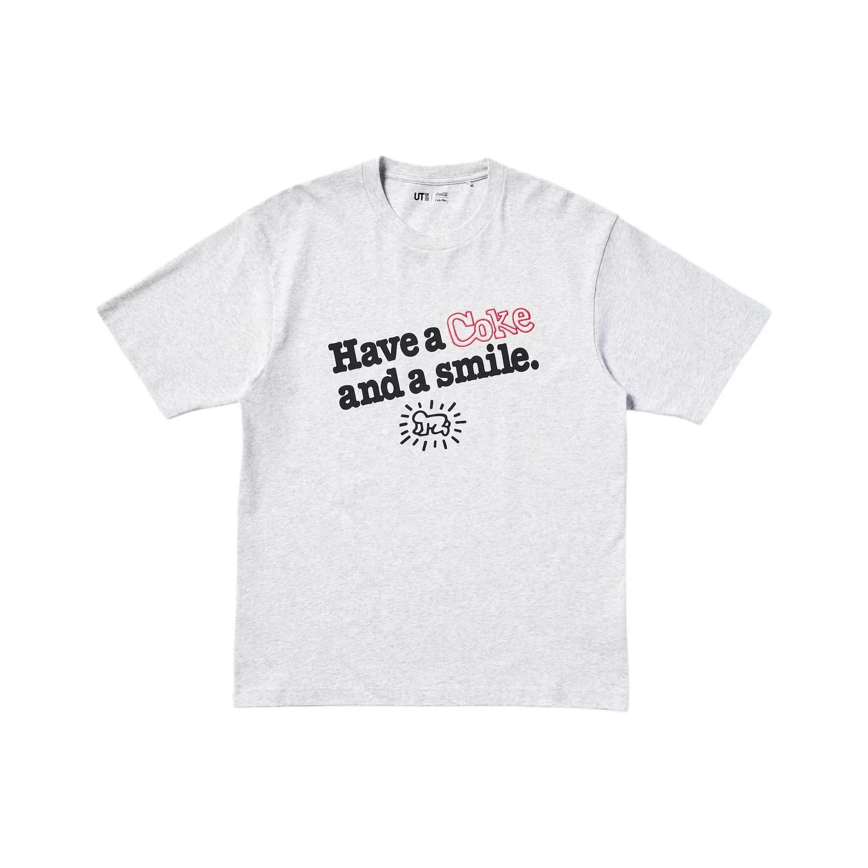 Keith Haring X Coca cola X UNIQLO Keith Haring X Coca Cola Collaboration T Shirts Unisex Gray