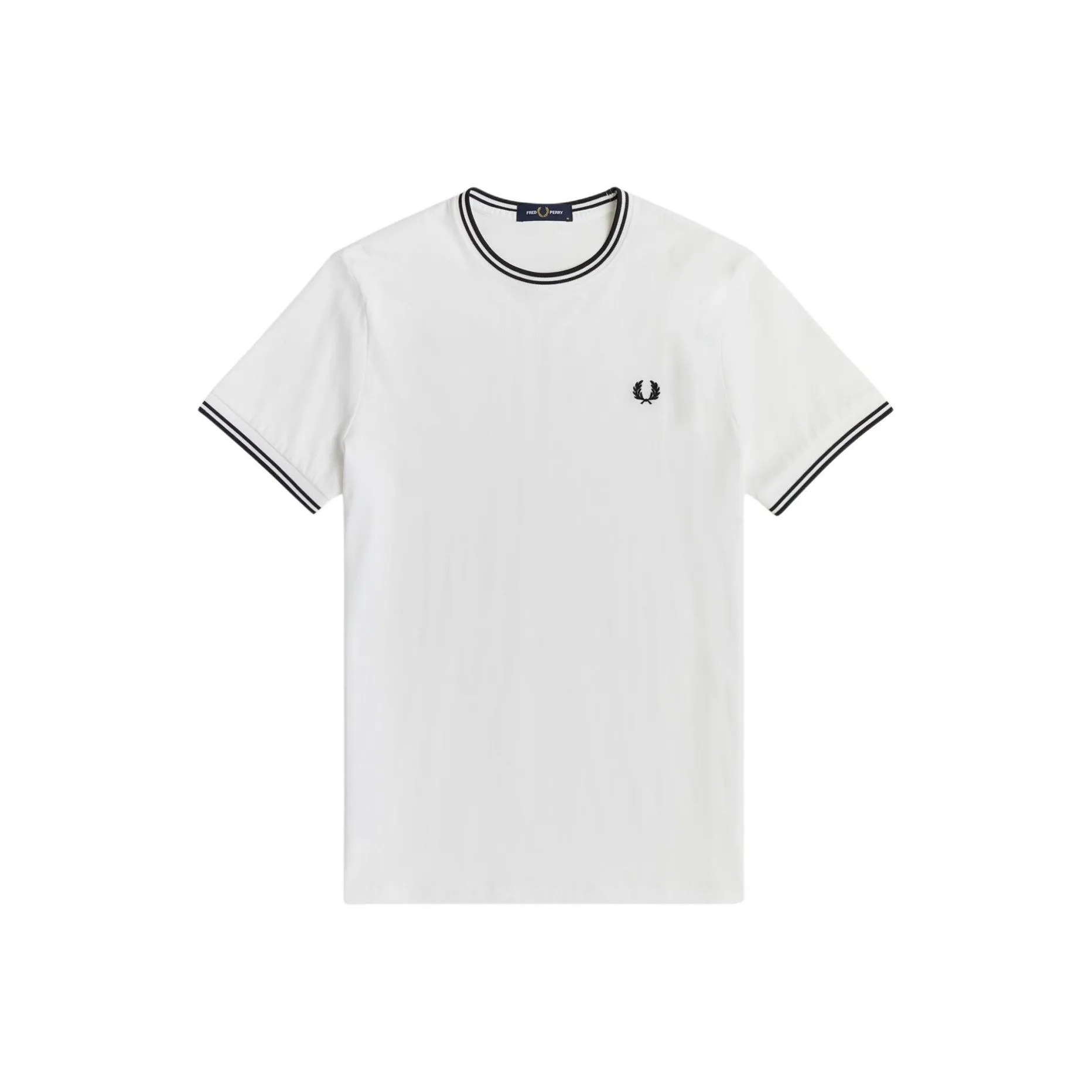FRED PERRY Белая Мужская T-Рубашка