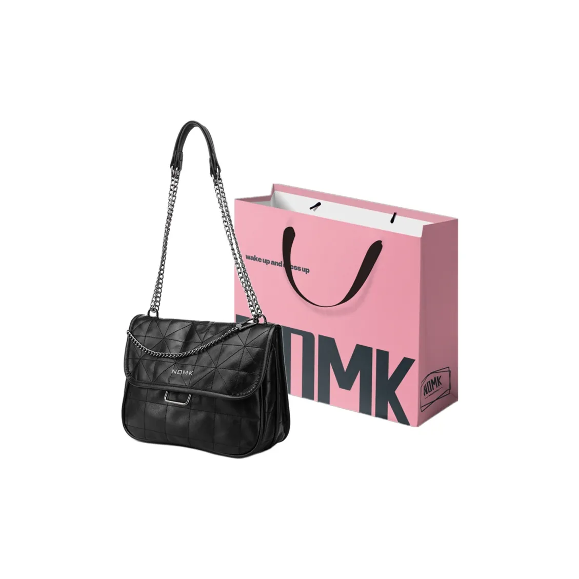 NOMK ПУ (полиуретан) Подмышечный Сумка на плечо Стандартная Женская Черная