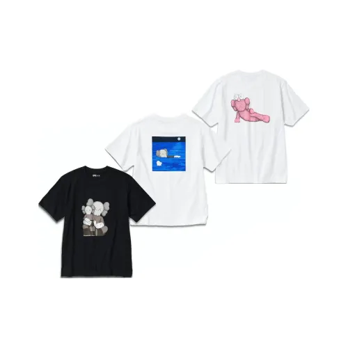 KAWS 3 шт Черный+Розовый+Белый Мужские Рубашки