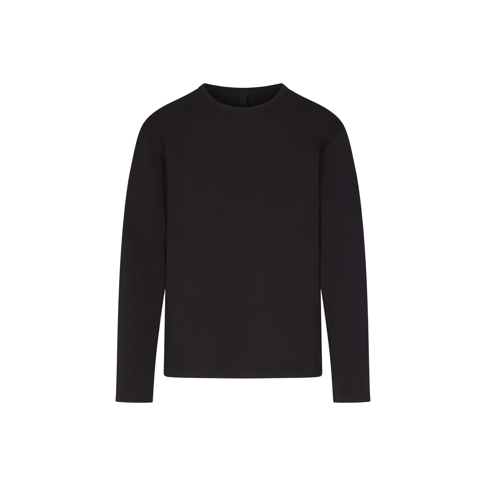 SKIMS Джерси Lounge MENS Relaxed Long Sleeve T Рубашка T Рубашка Мужской OBSIDIAN Обсидиан