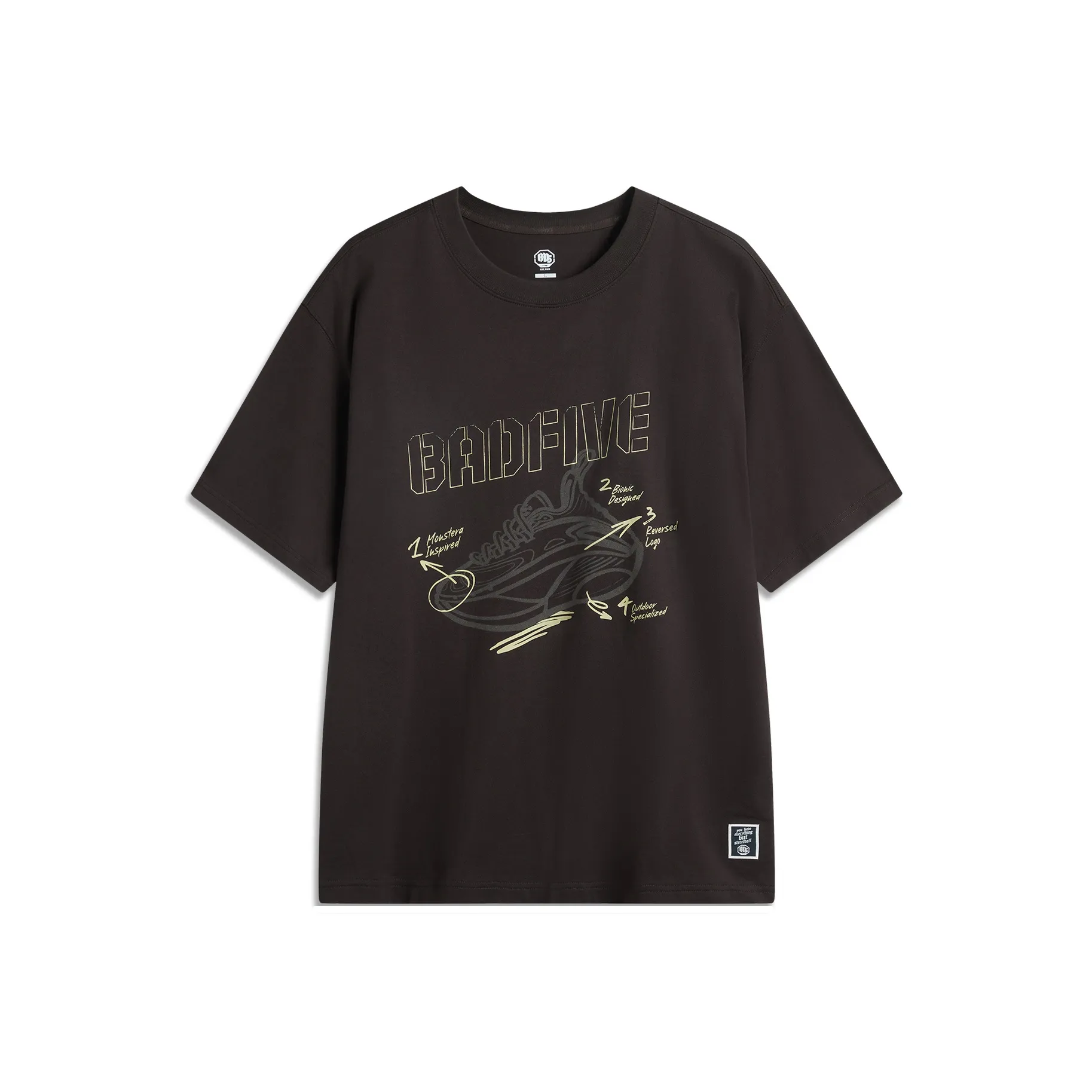 LiNing Basketball Collection T-Shirt Men's Dark Chocolate Brown