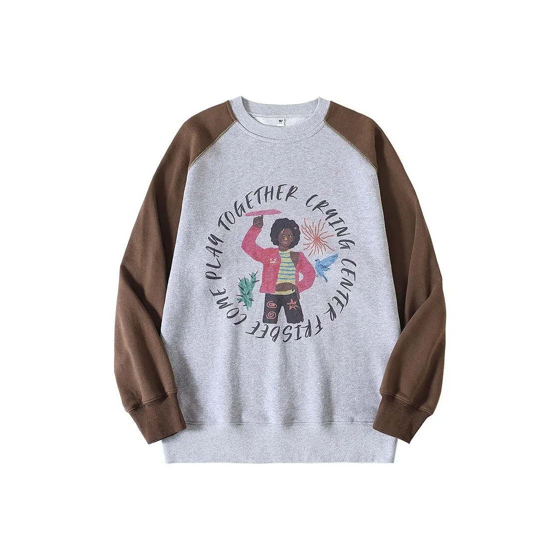 Crying Center Свитшот Унисекс Серый Коричневый