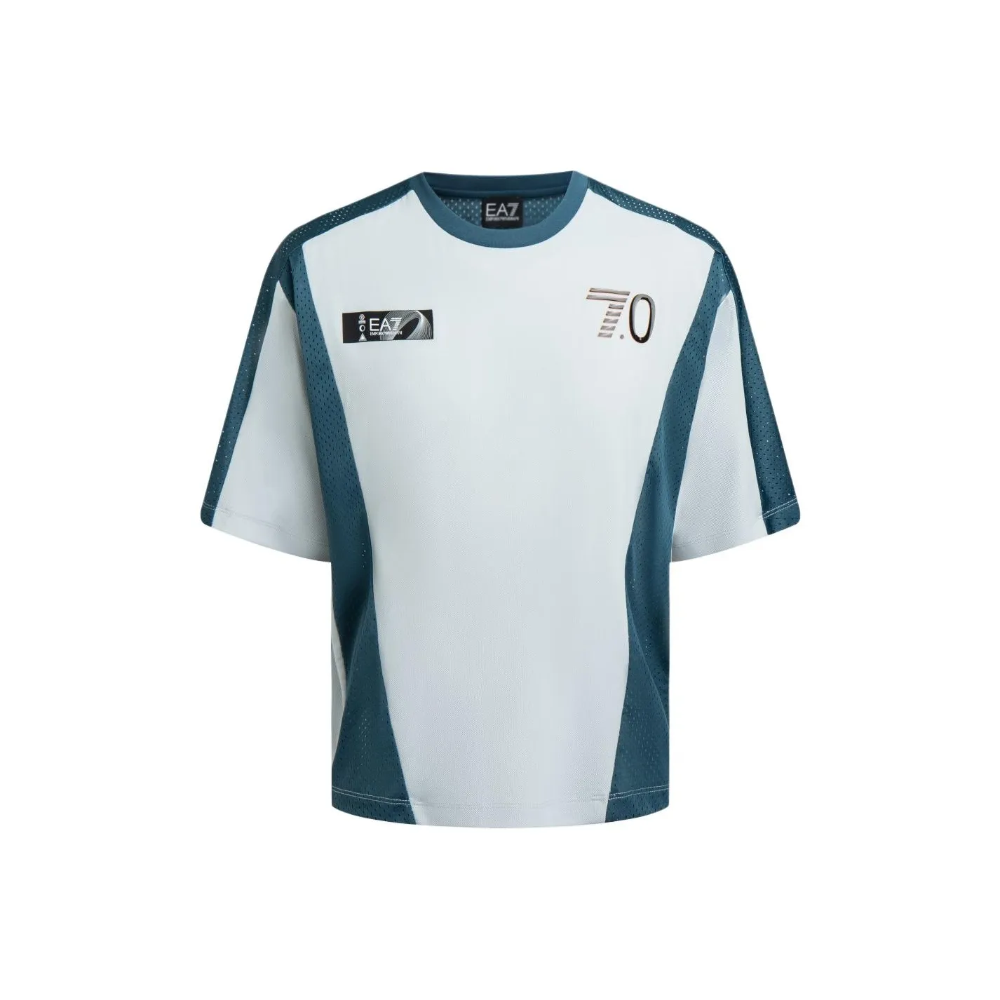 EMPORIO ARMANI EA7 SS24 T Рубашка Мужская Серого цвета