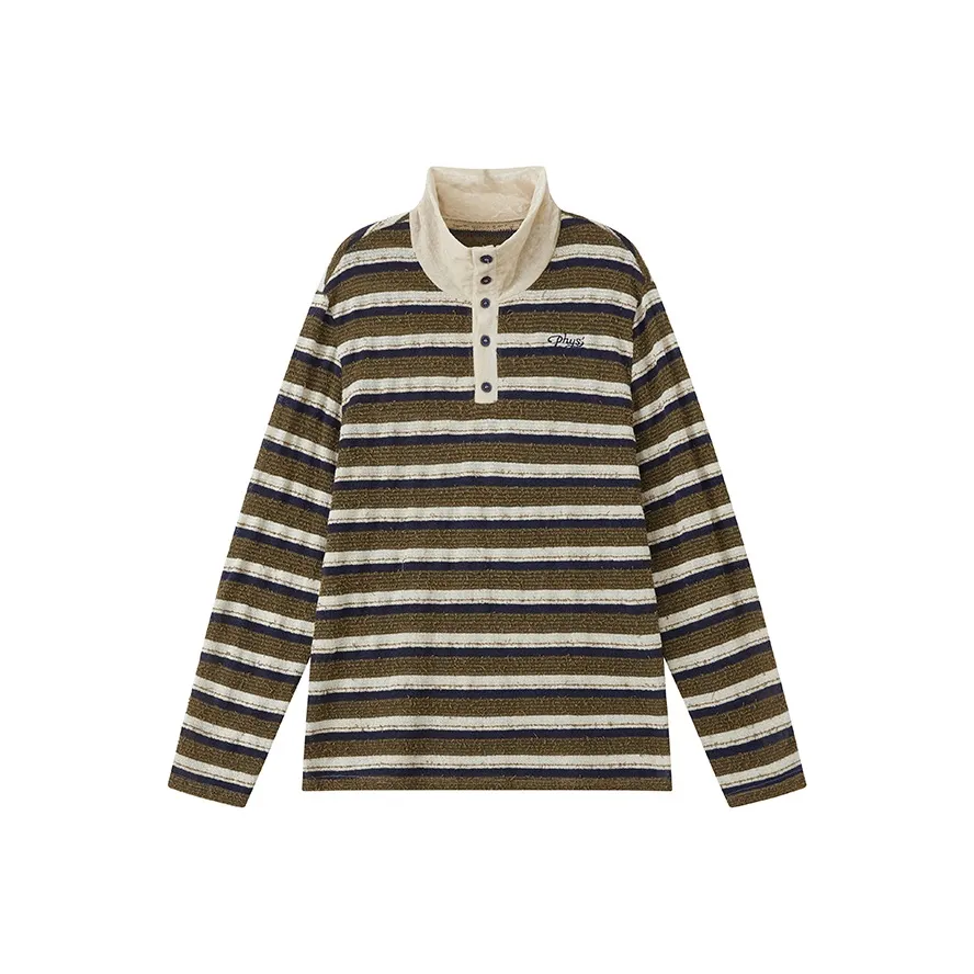 WULISHAONIAN Рубашка Унисекс Синие Зеленые Белые Полосы