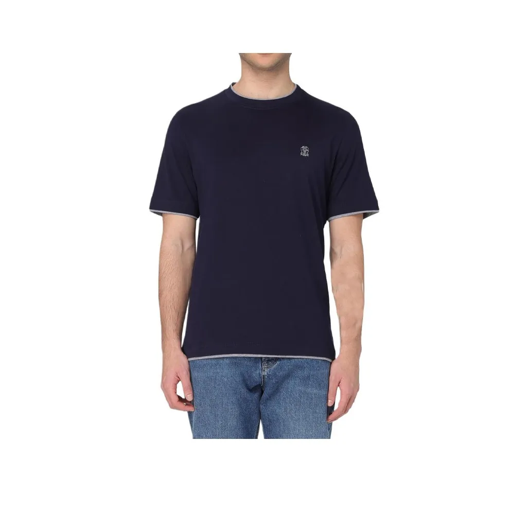 BRUNELLO CUCINELLI Рубашка Мужская Синяя