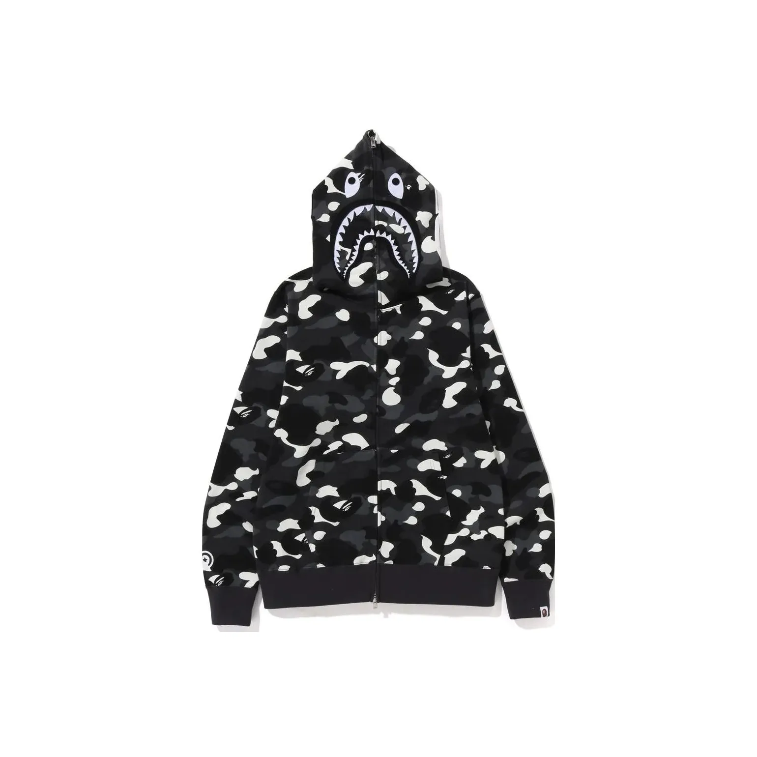 Weekday Tracy Robe t-shirt double épaisseur avec inscription Noir City Camo Shark Full Zip Hoodie SS23
