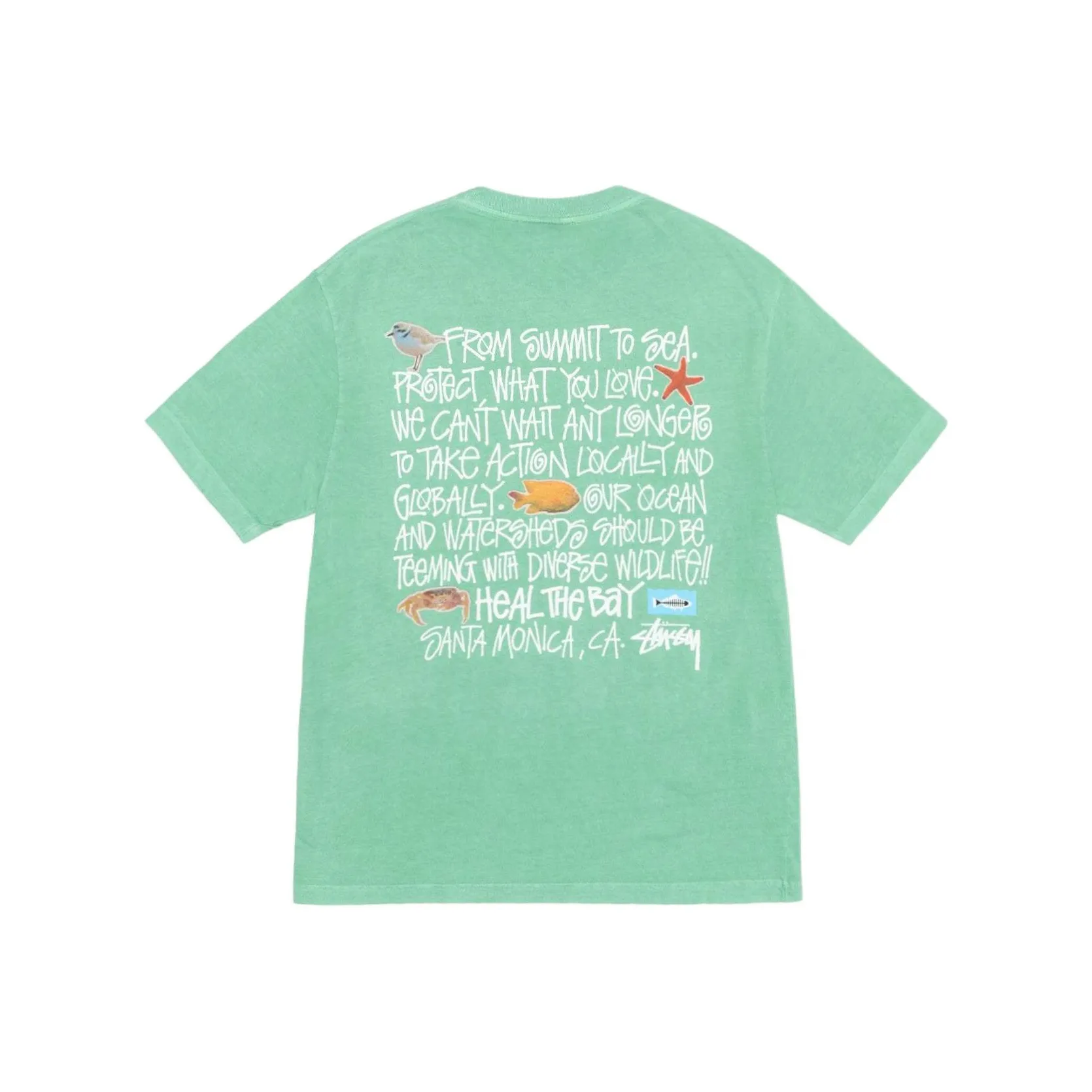 Stussy Heal The Bay Pigment Dyed Summit To Sea Tee