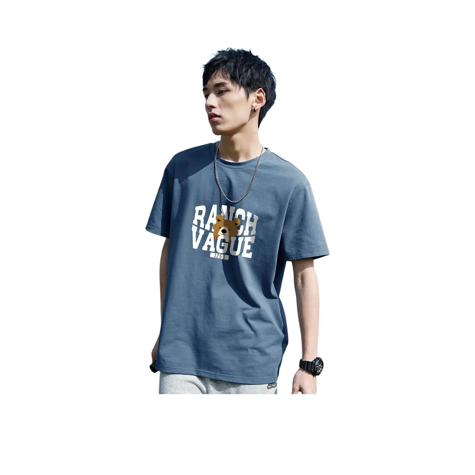 Tonlion T Shirt Men's Dusty Blue