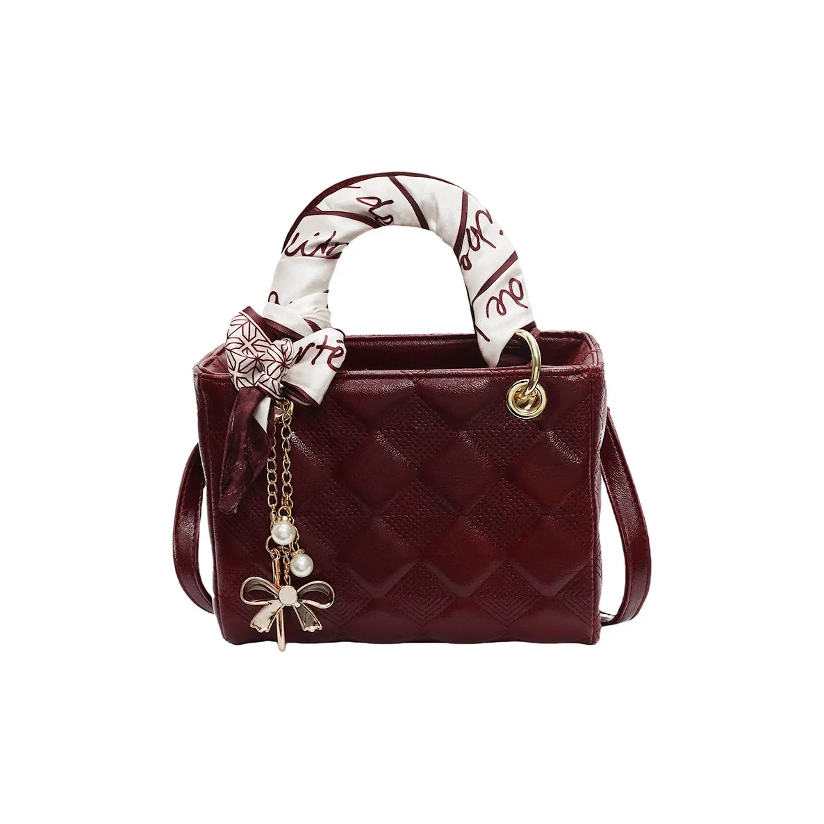 HCXK ПУ (полиуретан) Сумка Женская Черный Белый Бургунди Светло-коричневый