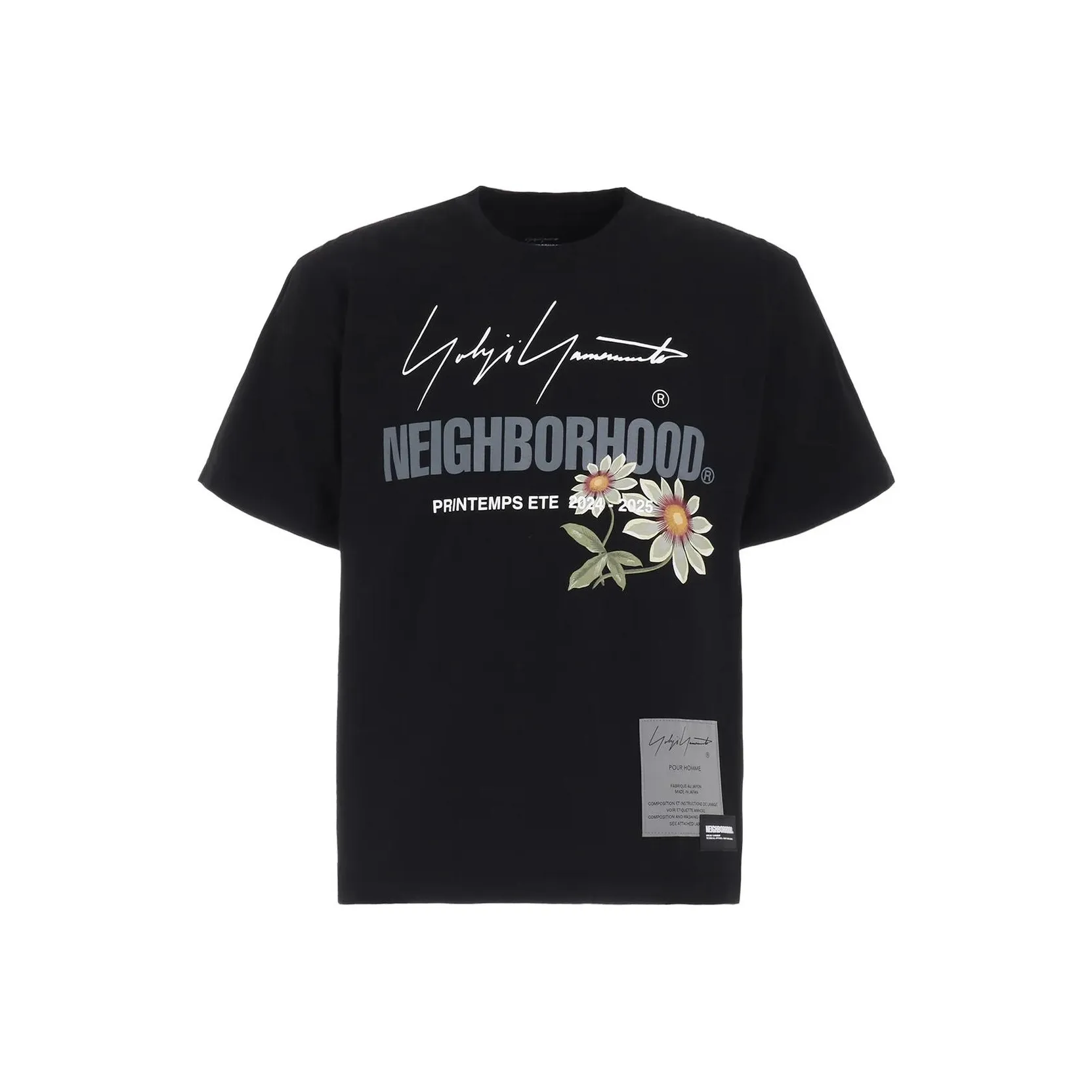 Yohji Yamamoto x NEIGHBORHOOD совместная линия Pour Homme FW24 T-рубашка мужская черная