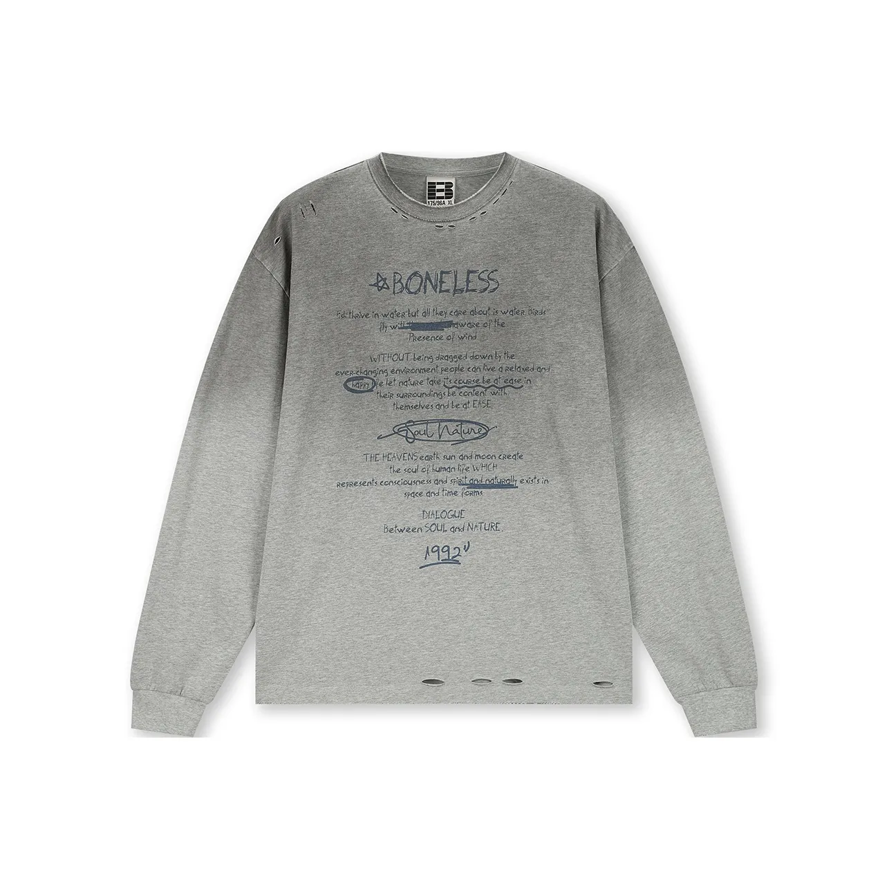 Бейсик без швов футболка унисекс вымытый серый