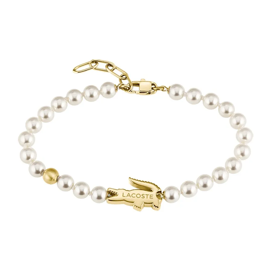 Lacoste Жемчужные браслеты Женские Золото Белый