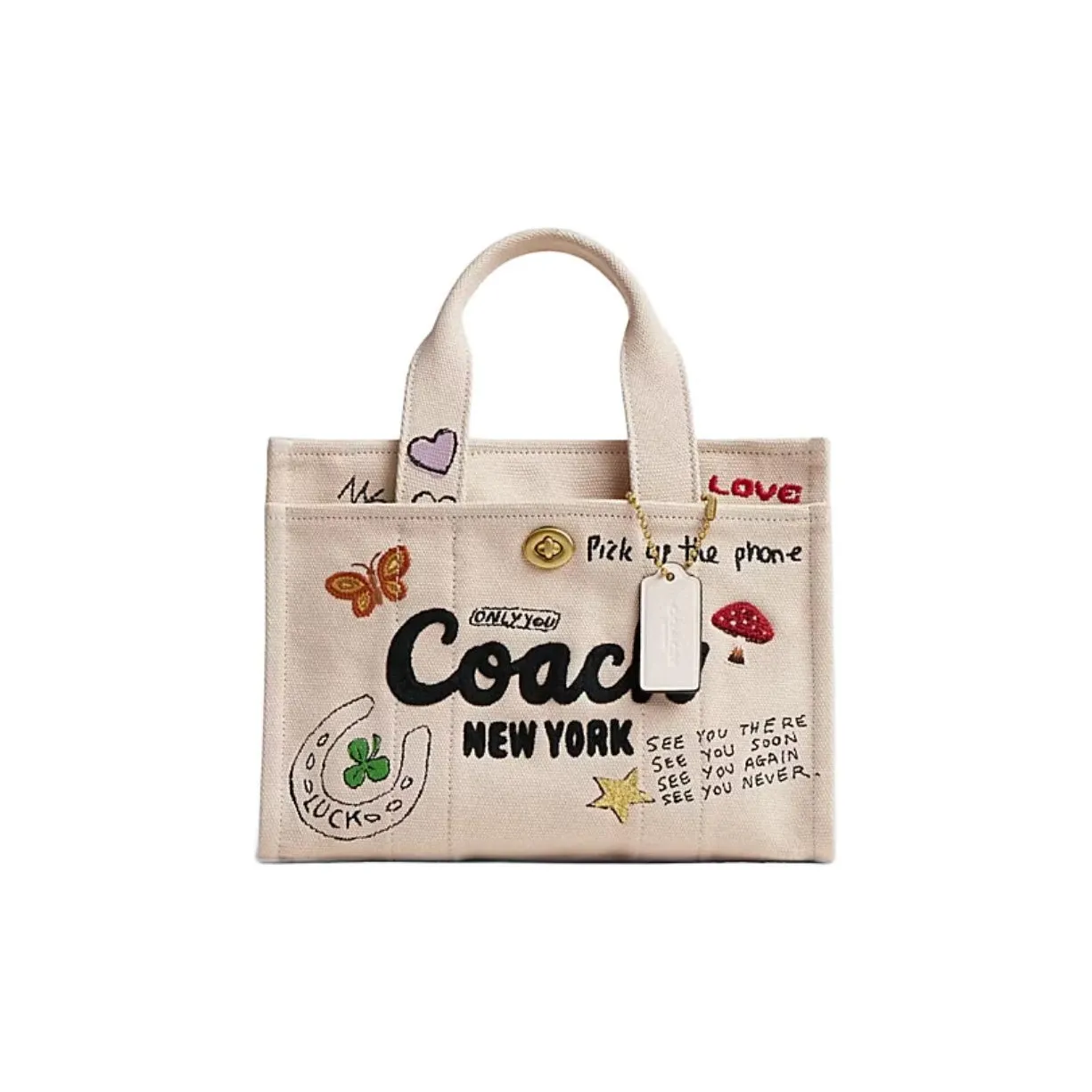 COACH Canvas Сумка-тоут Сумка для покупок Женская сумка Бежевый